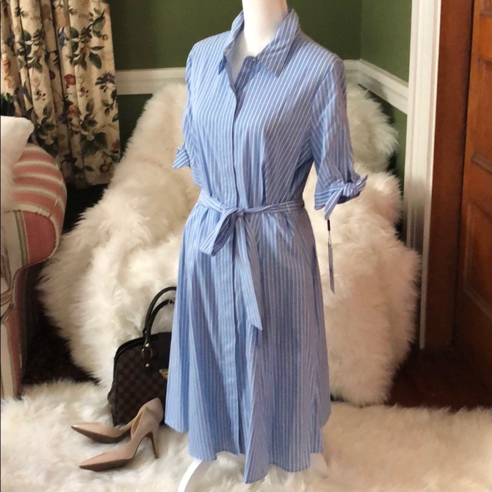 Calvin Klein Nautical Blue and white cotton dress